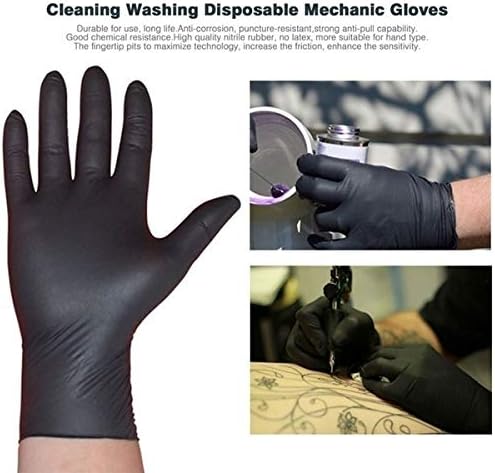 Disposable Heavy Duty Nitrile Powder Free Glove, Black