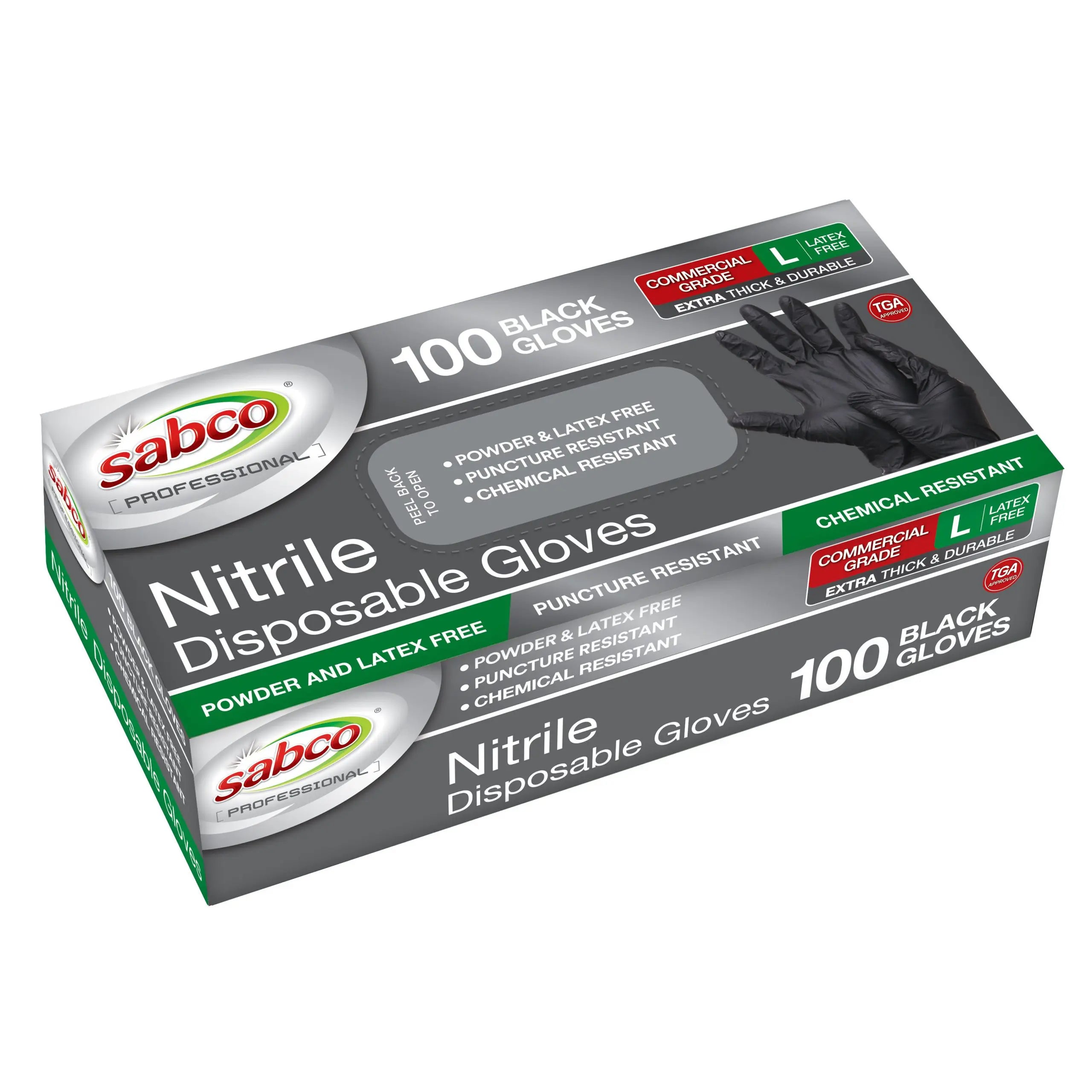 Sabco Black Nitrile Gloves
