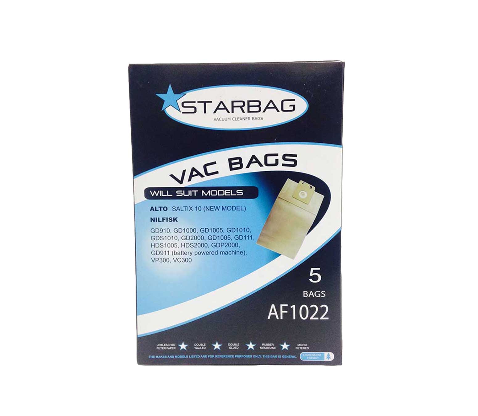 Vacuum Bags CleanStar Bag - AF1022 Nilfisk - 5 Bags/Packet