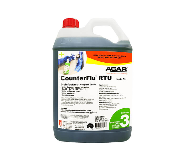 CounterFlu RTU Hospital-Grade Disinfectant.