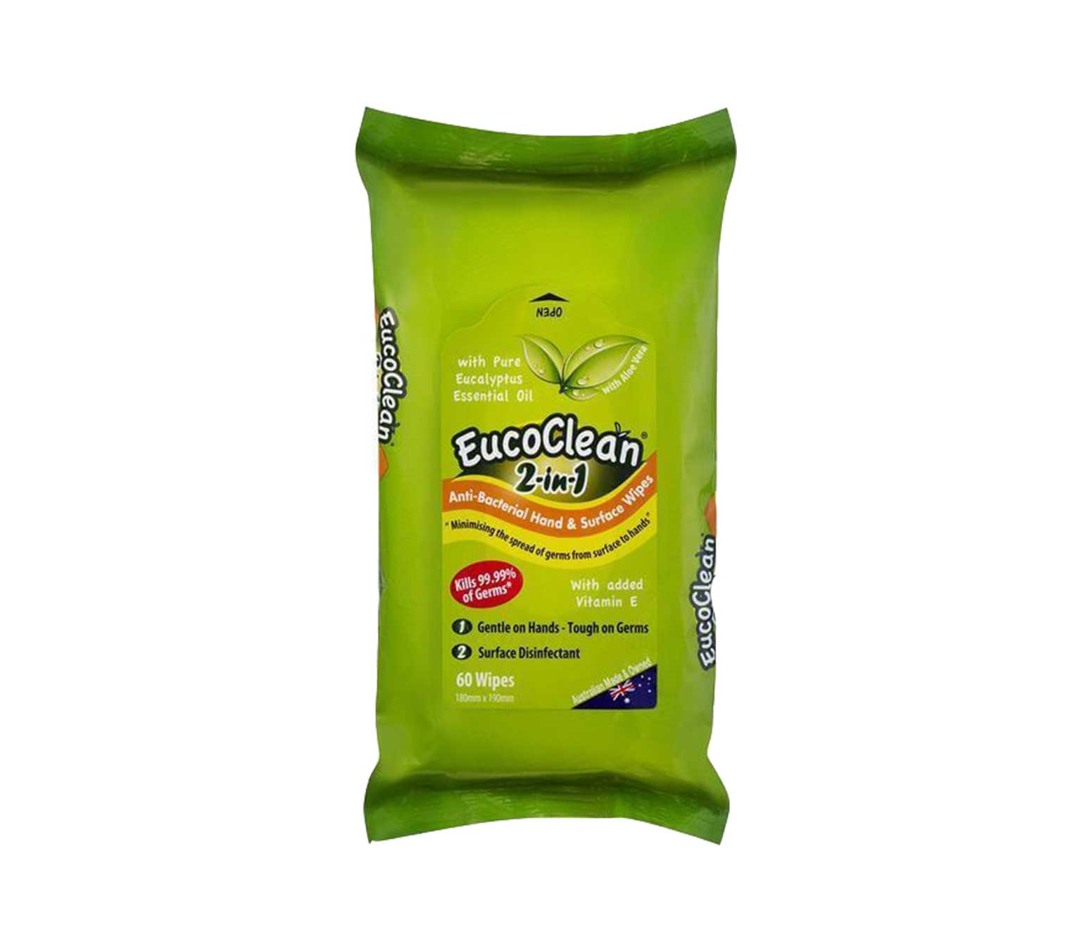 EucoClean 2-in-1 Hand & Surface Wipes.