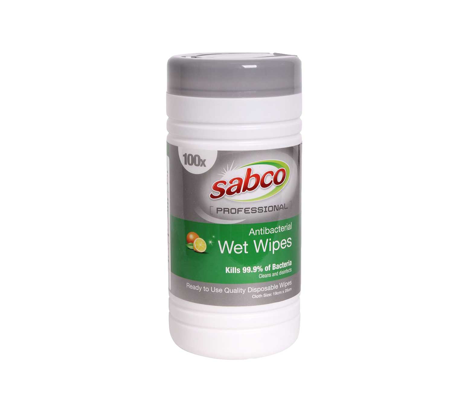 Sabco Antibacterial Wet Wipes 100pk.