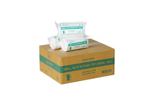 Small 18 Ltr Tidy Liners -Coreless Roll. - 1 Box White