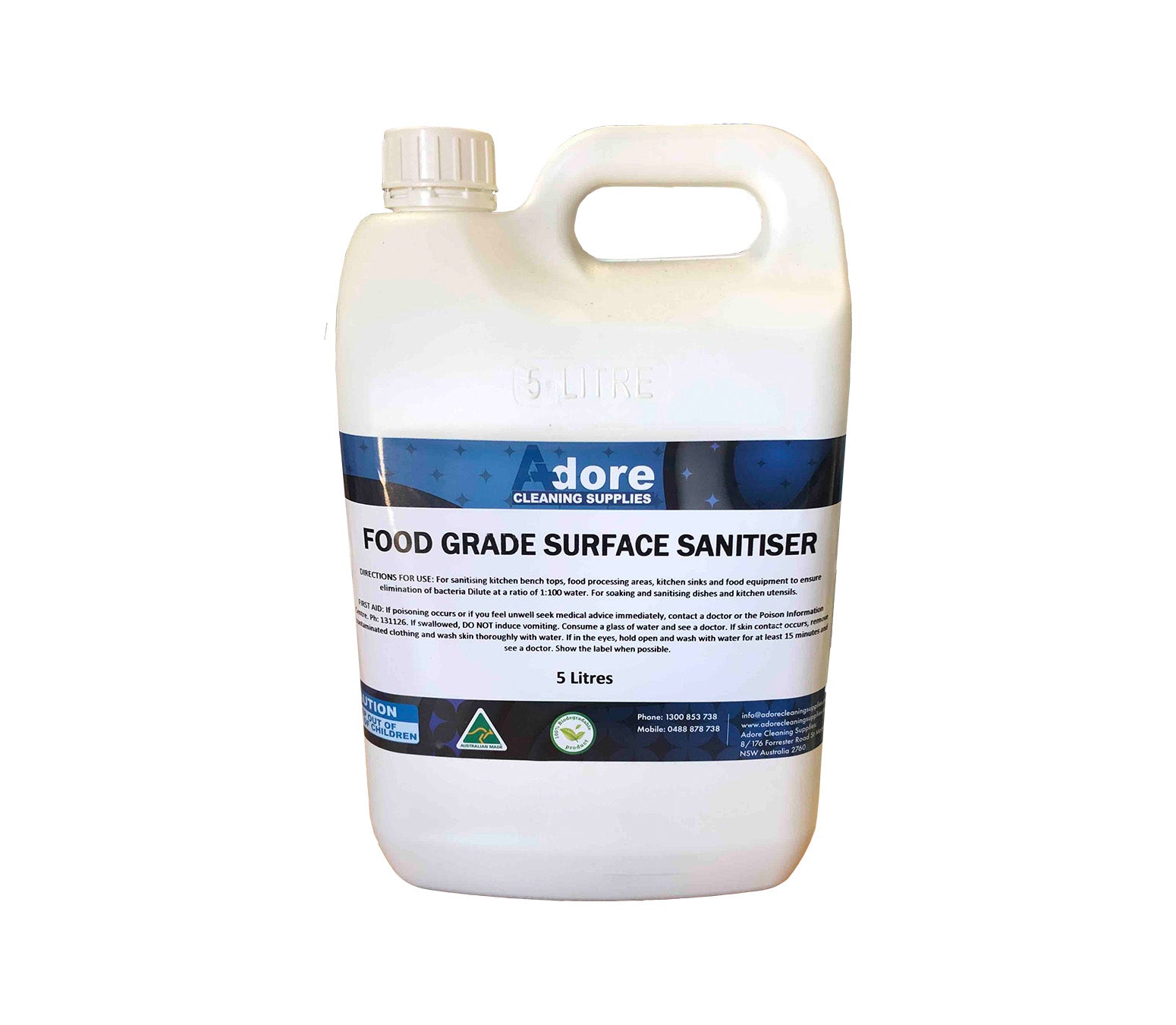 Food Grade Sanitiser, kitchen Disinfectant,
