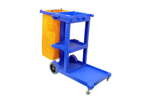 Janitorial Cleaning Cart with Yellow Vinyl Bag