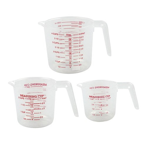 Measuring Plastic Jug 3pk 250ml 500ml 1000ml