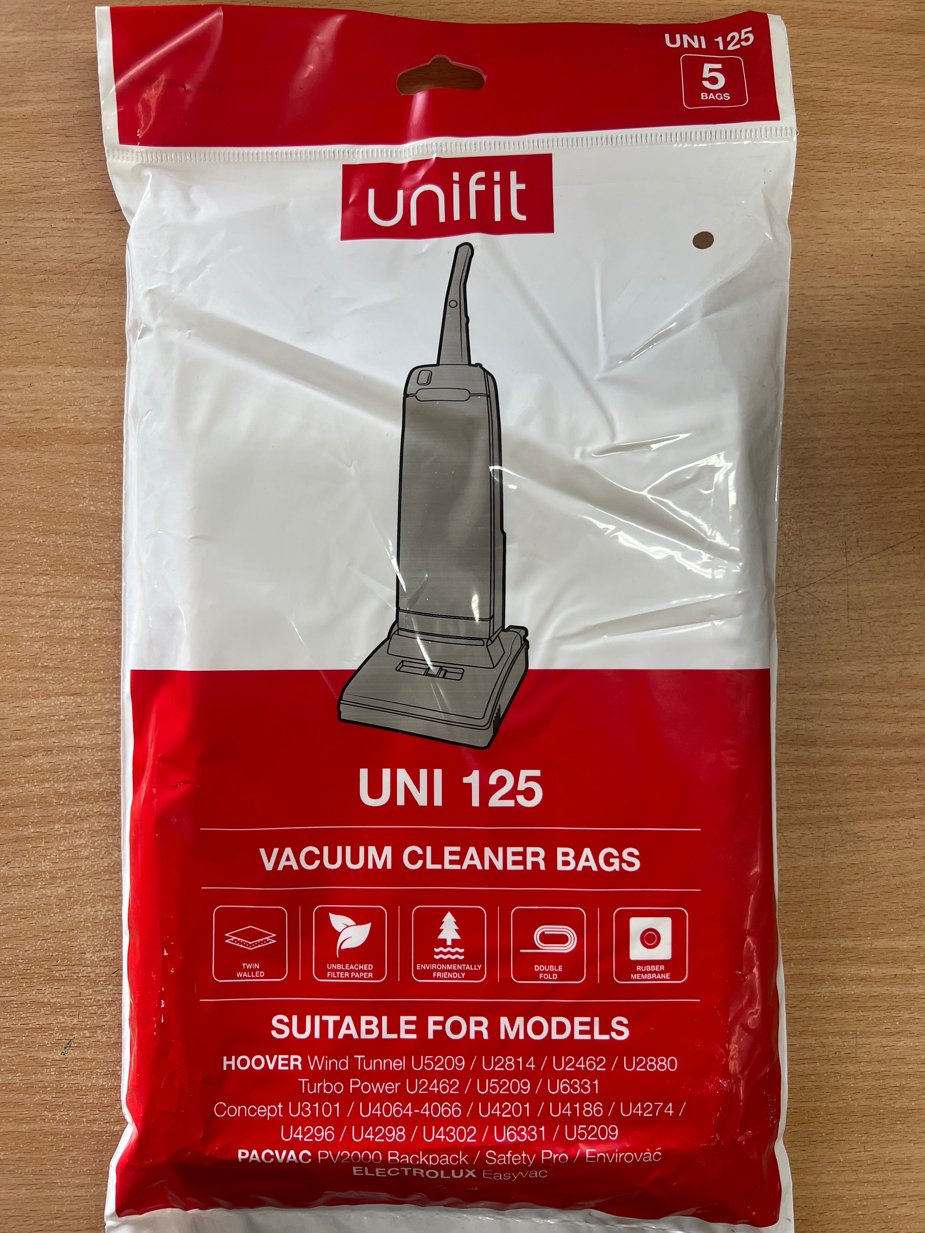 Unifit Vacuu Cleaner Bags UNI125       5 BAGS