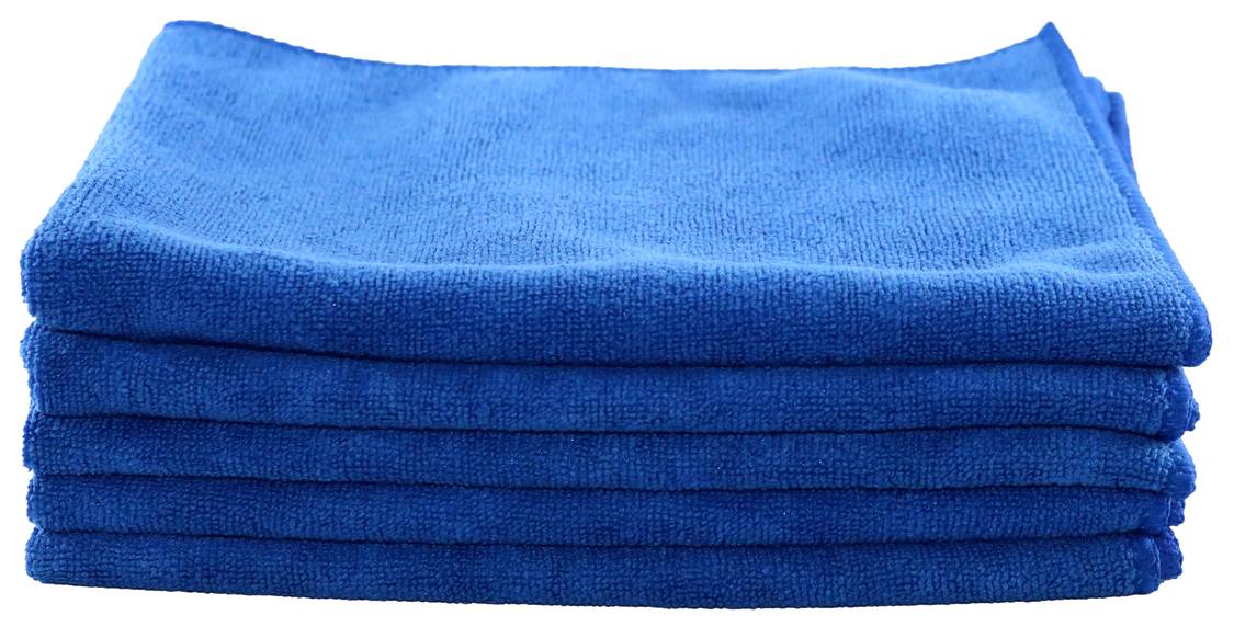 Microfibre Cloth -5pk- BLUE with Scourer (40 x 40cm)