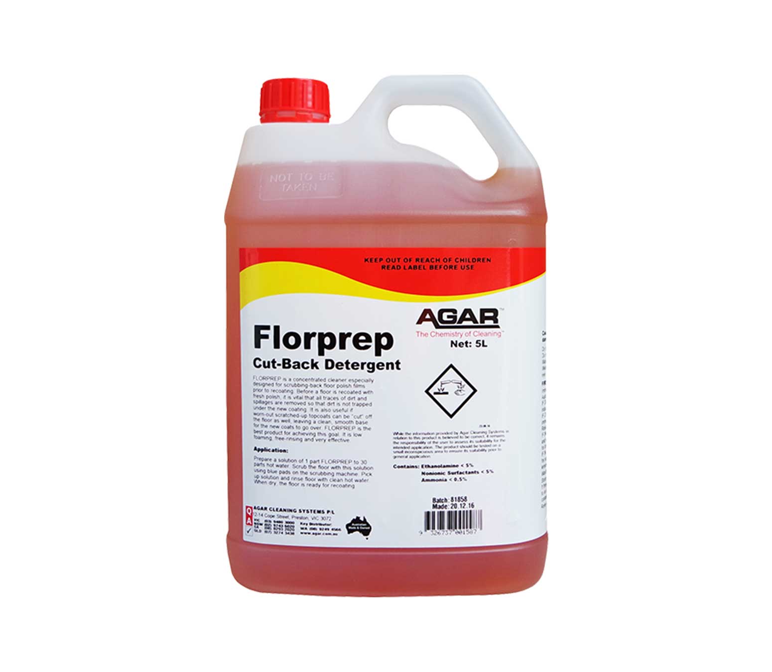 Florprep Cut-Back Detergent.