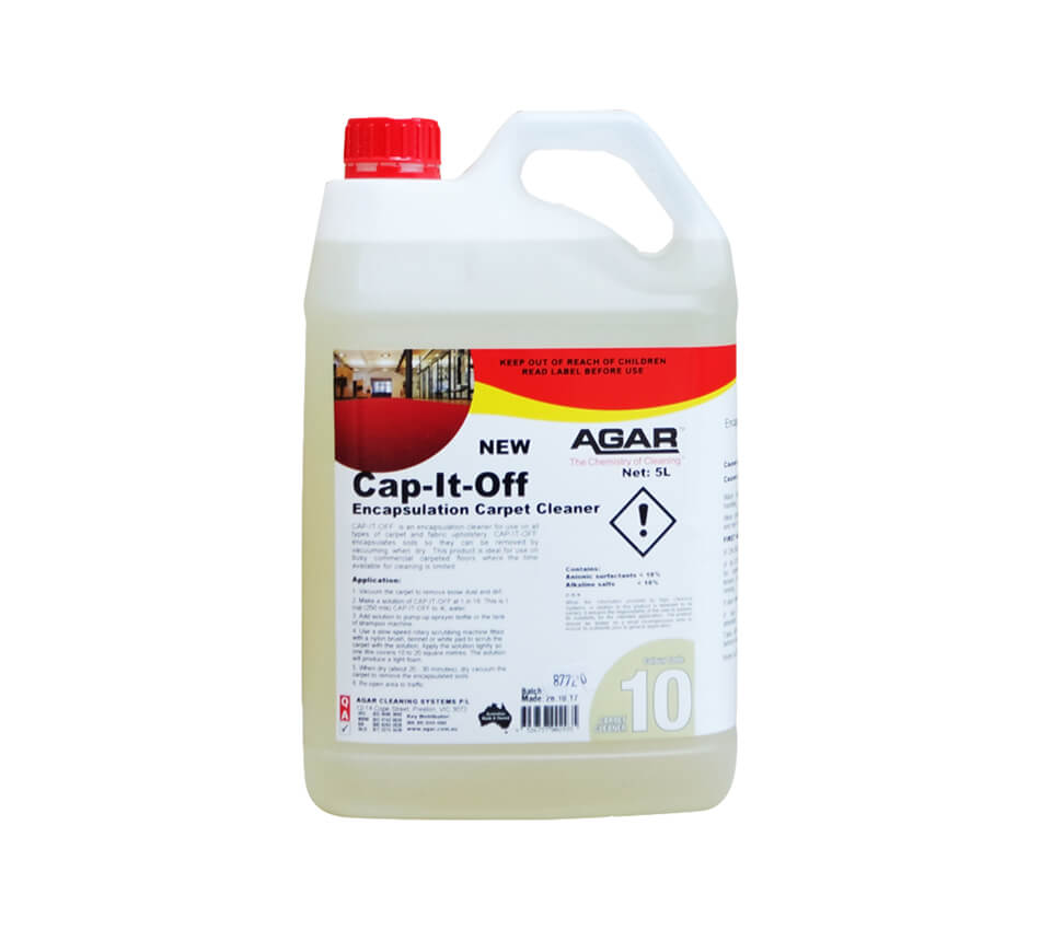 Cap-it-off encapsulation Carpet Cleaner.